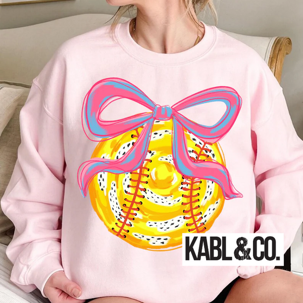 Softball Pink Bow