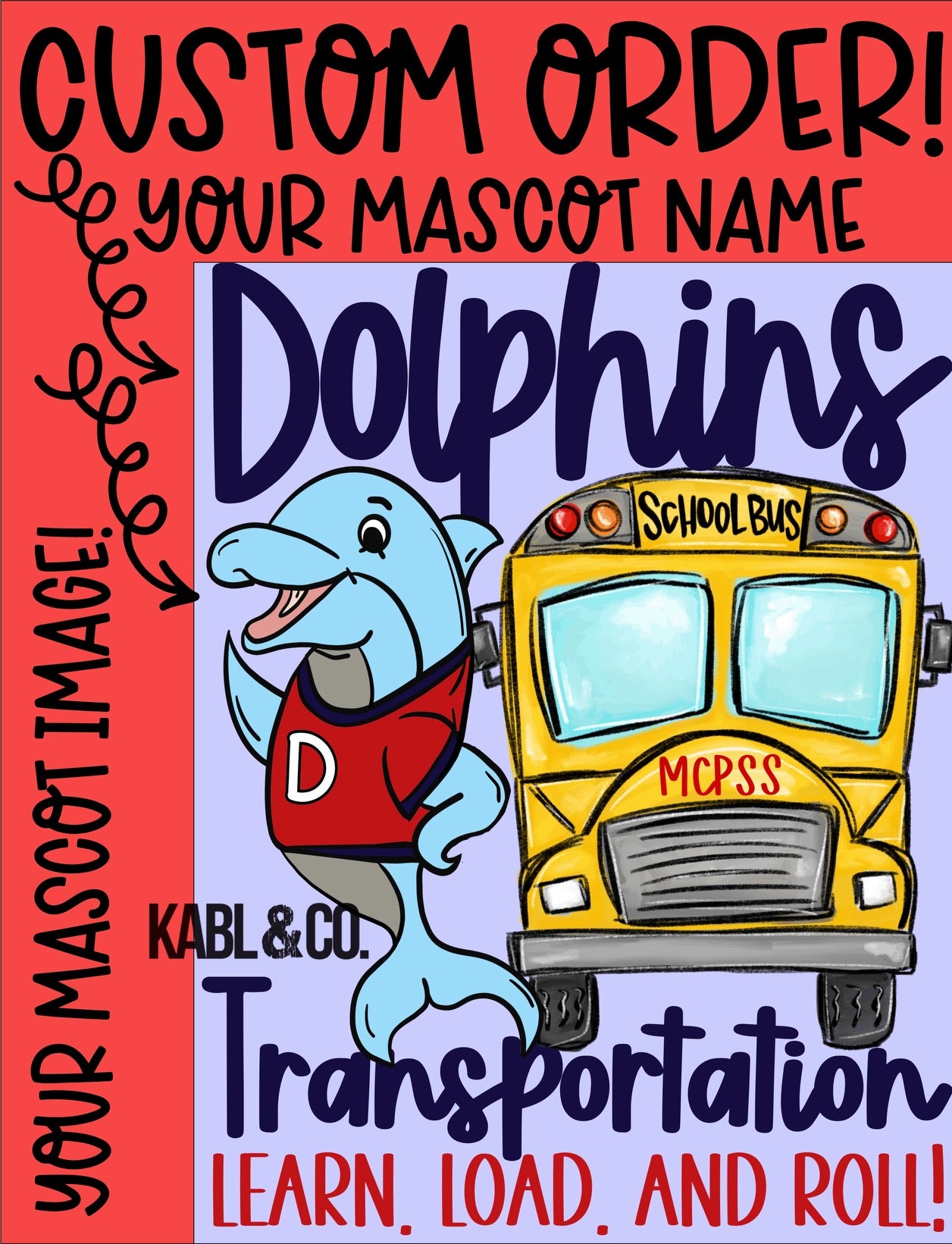 School Bus Custom Mascot