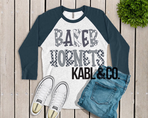 Baker Hornets 2 (Navy Raglan)