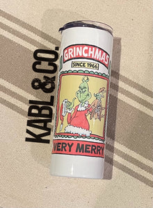 Grinchmas Grinch- Christmas Skinny Tumbler - Drinkware