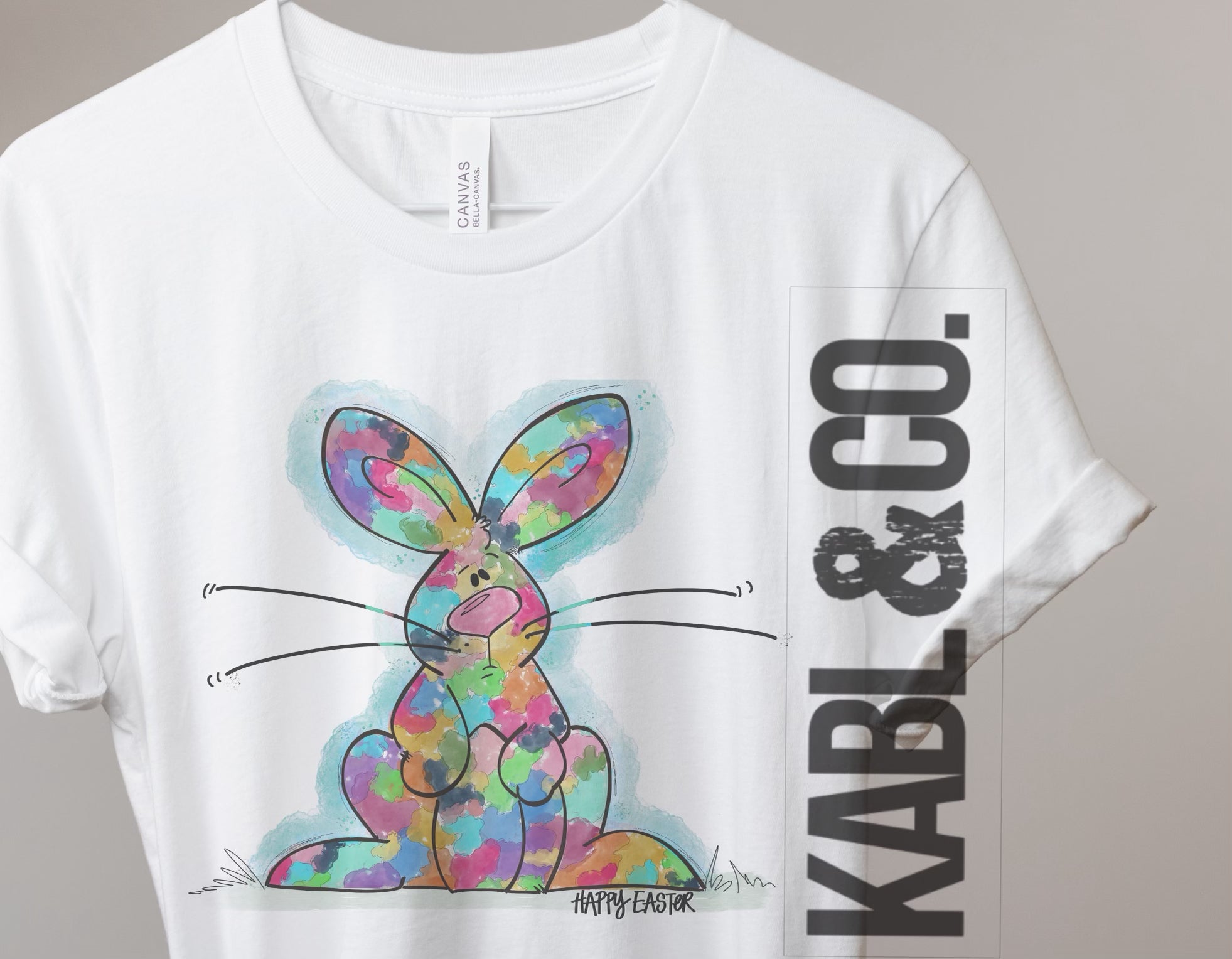 Color Splatter Bunny - Easter