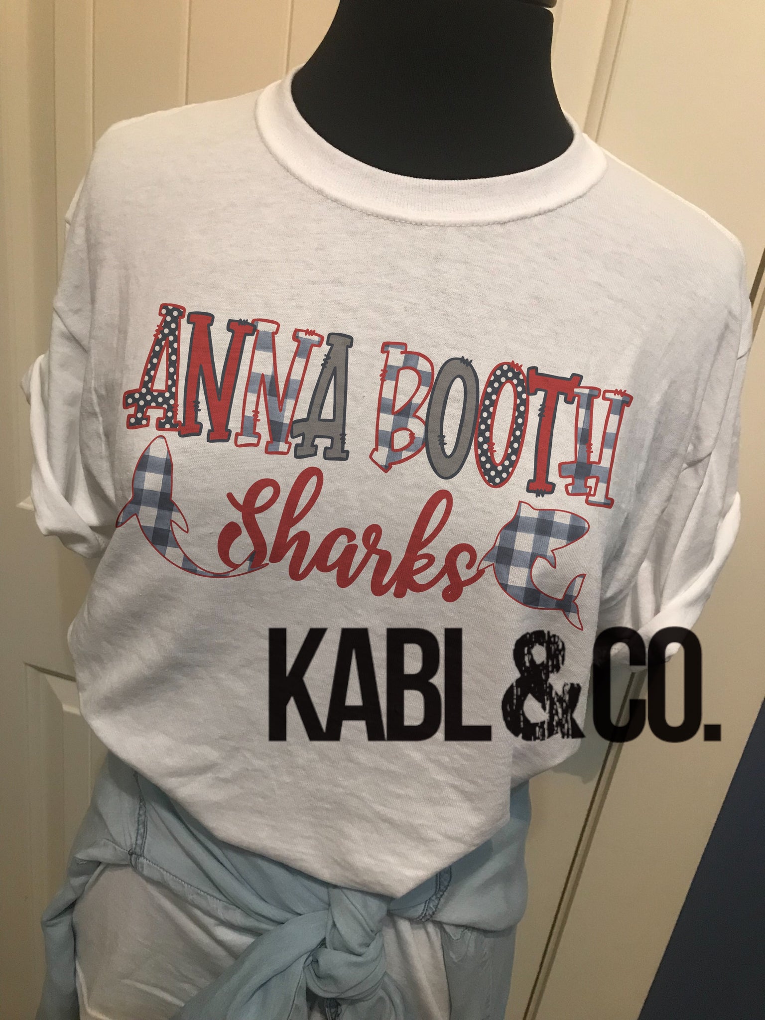 ANNA BOOTH SHARKS (white crew)