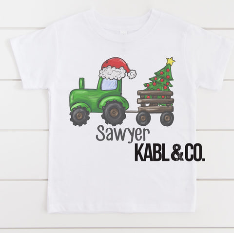 Green Christmas Tractor- Christmas