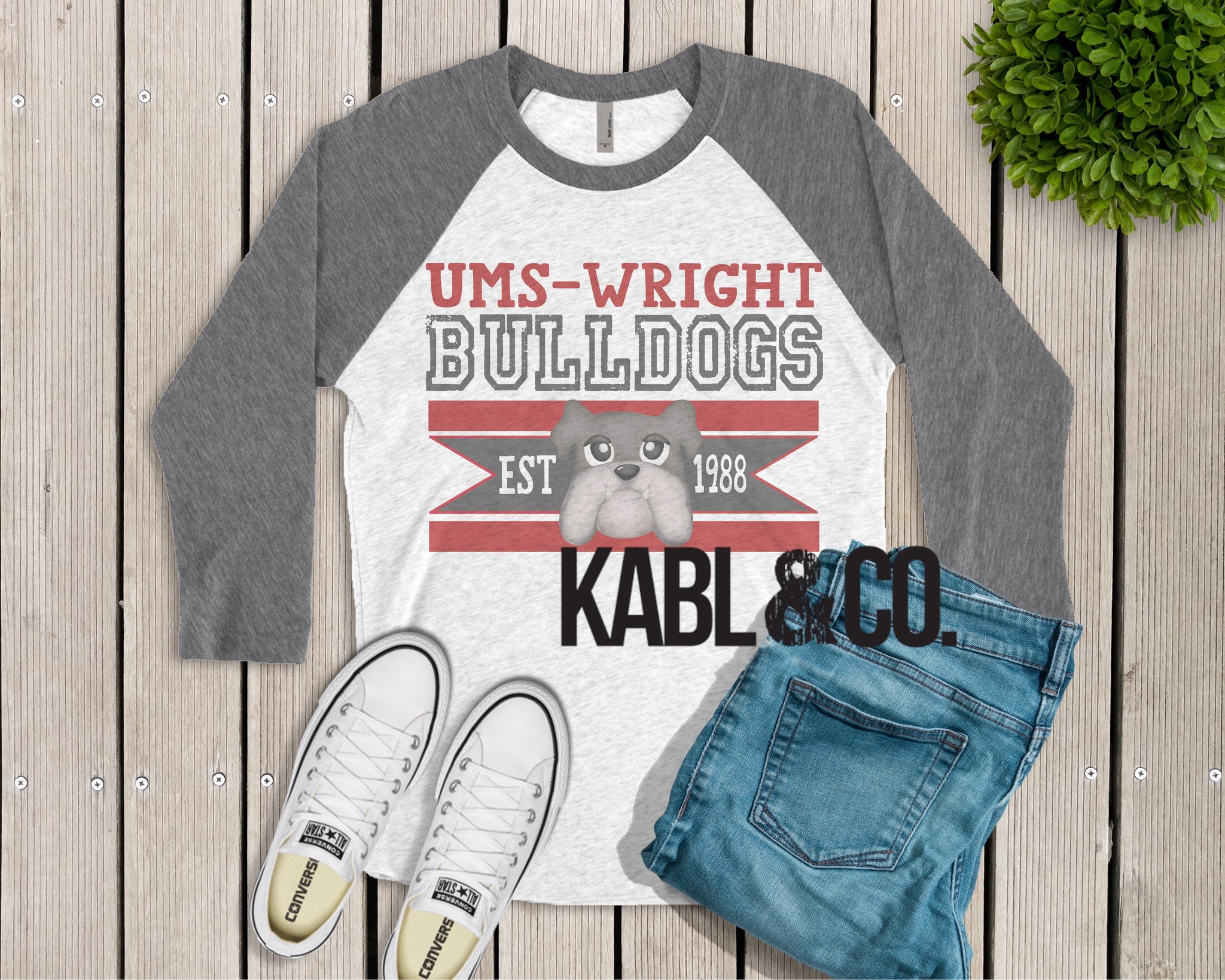 Retro UMS Wright Bulldogs (Raglan)