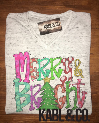 Merry & Bright VNeck - Christmas