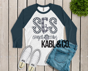 St Elmo Elementary (Navy Raglan)