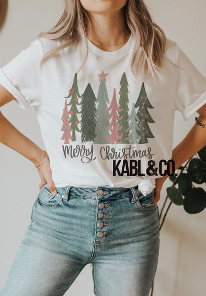 Merry Christmas Pink Sage Trees