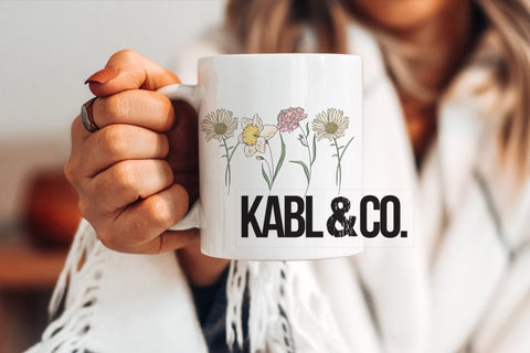 Birth Flower Watercolor Mug