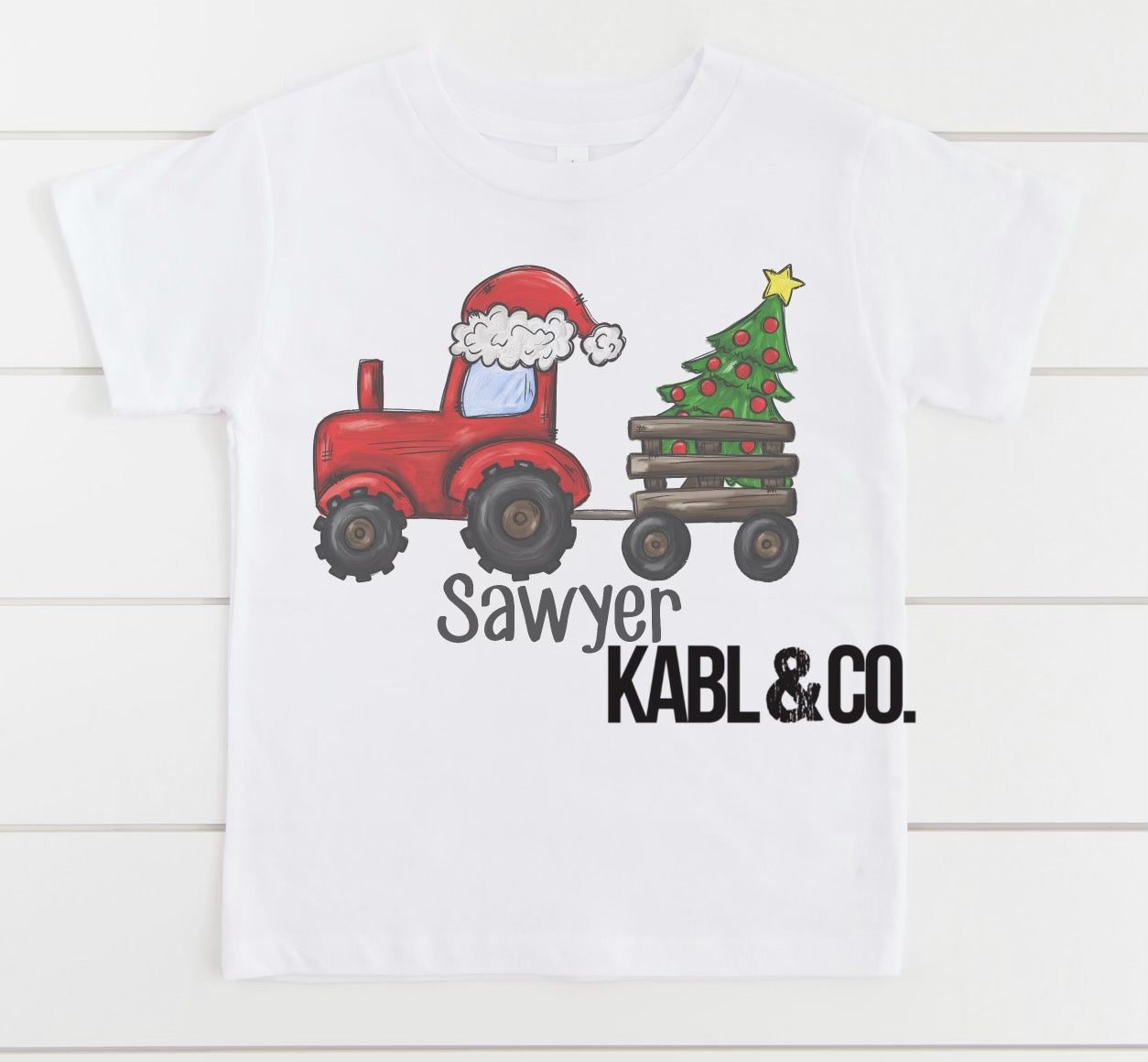 Red Christmas Tractor- Christmas