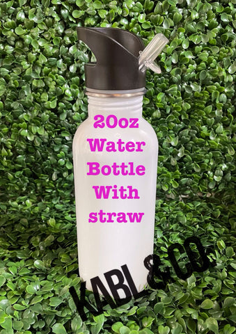 20oz. Water Bottle with Straw - Drinkware