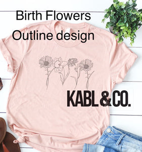 Birth Flower Outlines